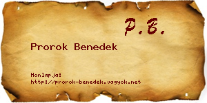 Prorok Benedek névjegykártya